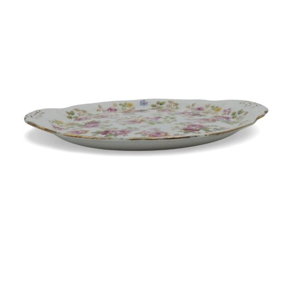 Vintage ROYAL STAFFORD Plate with Handles and Pink Roses 8 Inches - Picture 8 of 13